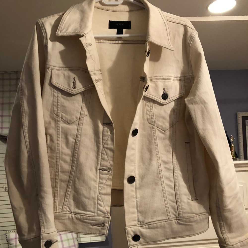 J Crew White Jean Jacket